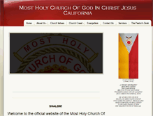 Tablet Screenshot of mostholychurchofgod.com